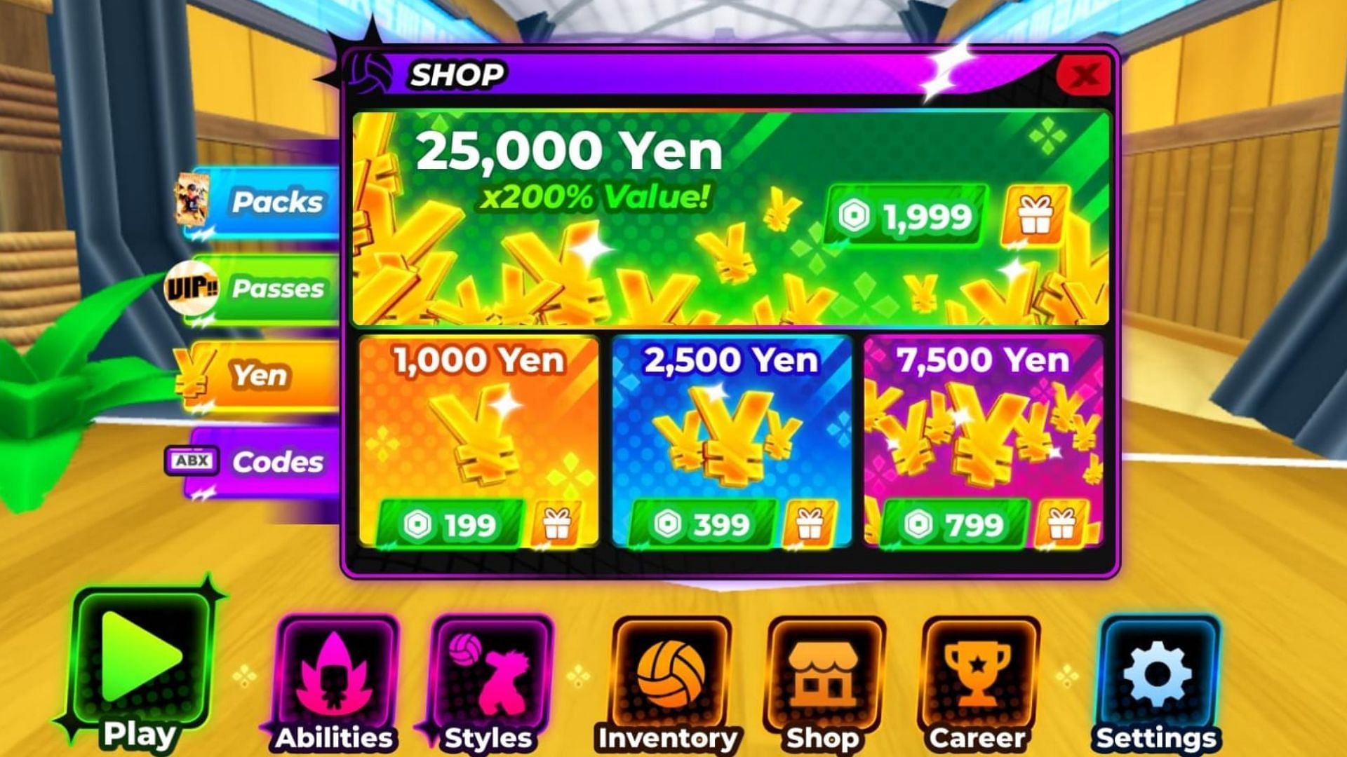 You can buy Yen bundles from the Store (Image via Roblox)